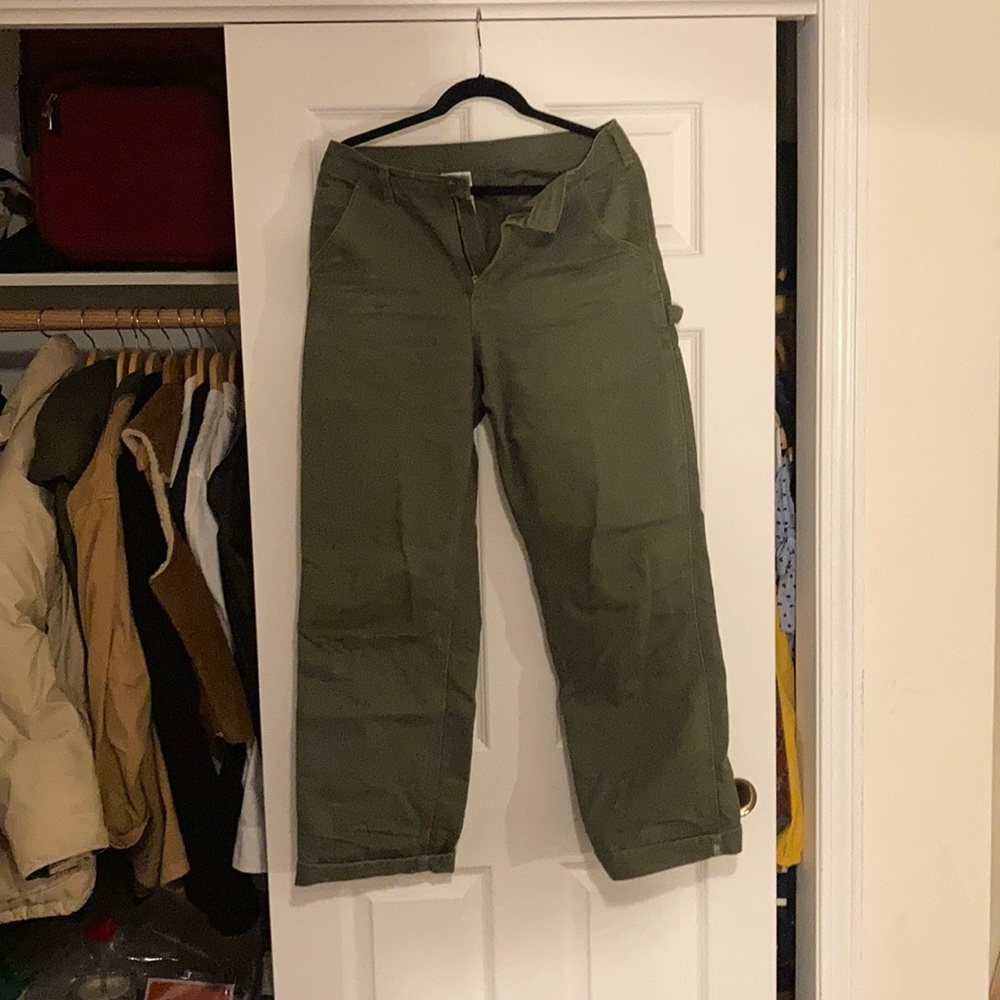 Olive green carhartt dungarees